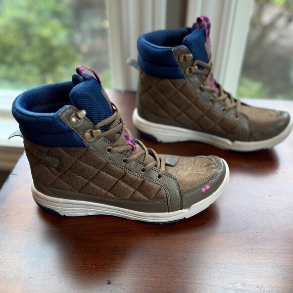 Ryka Aurora Beige Quilted Lace Up Boots - Picture 4 of 13